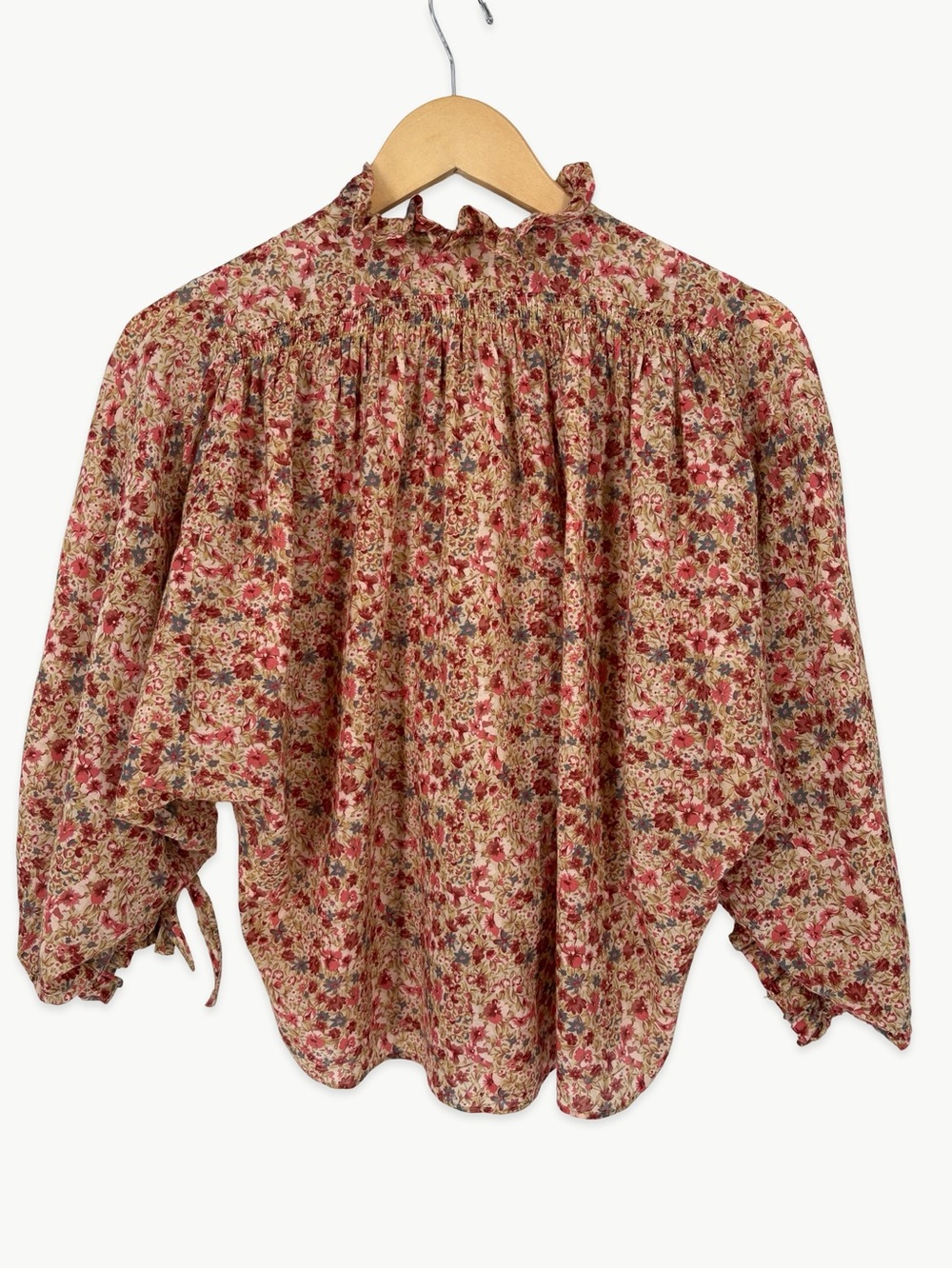DÔEN Rose Blouse Size Small in Pink Valley Floral Cotton Viscose Relaxed Fit - Picture 9 of 16